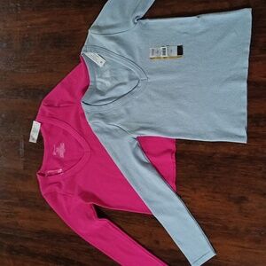 2 NWT *slimming* No Boundaries Long Sleeve Seamless V Neck Sz Large